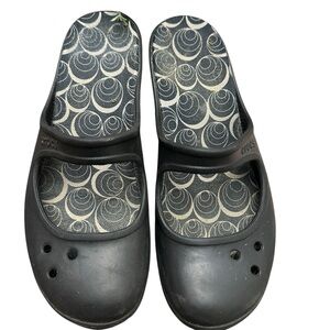 Crocs Frances Black Wedge Mary Jane Slip-on Shoes Size 9 Women’s